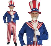 Oncle Sam Déguisement Hommes Américain Armée Indépendance Jour 4th July Costume