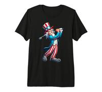 Oncle Sam Jouant au Golf 4 Juillet pour garçons Filles Enfants T-Shirt Haut de Gamme
