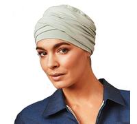 Oncovia Mieux vivre son cancer Bonnet Chimio plissé Céline Vert d'eau pour Chute de Cheveux