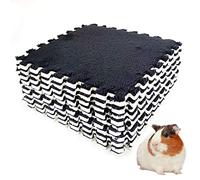 Oncpcare Lot de 10 tapis de couchage lavables et réutilisables en polaire pour cochon d'Inde, 27,9 x 27,9 cm, doux et chaud (noir)