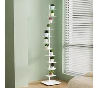 ONCTESQ Bibliothèque, Bibliothèque Verticale en métal à 11 Niveaux, idéale pour Les Petits espaces, idéale pour Un Coin, idéale pour la Maison ou Le Bureau, Blanche