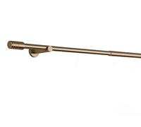 ondeco Tringle à rideaux extensible 1 voie - Montage mural - Embout rainuré - Kit complet - Avec anneaux - Doré - 120 à 210 cm