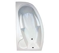 ONDÉE Baignoire d'angle FANY gauche gain de place 160x160cm Contenance 200L