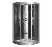 ONDÉE Cabine de douche hydromassage GALIA Profils en 100x100x220 cm gris
