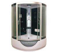 ONDÉE Cabine hydromassante FARO Profilés Gris 136x136x230cm accès angle