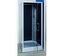 ONDÉE, Cabine hydromassante NIKY, Compact et Installation réversible, Montage avec silicone, Accès de face à porte pivotante en verre trempé 5mm, 90x90x215cm, Livrée en kit