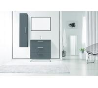 ONDÉE - Colonne à Suspendre Pallas - 30cm - Gris - Mélaminé - Livré en kit