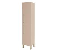 ONDÉE - Colonne de Salle de Bain à Poser Monaco - Meuble Rangement 2 Portes - Poignées Pieds Dorés - Certifié FSC - Fabrication Européenne - 41 cm - Satin