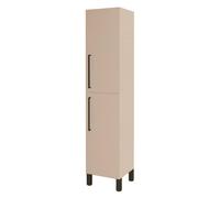 ONDÉE - Colonne de Salle de Bain à Poser Monaco - Meuble Rangement 2 Portes - Poignées Pieds Métal Noirs - Certifié FSC - Fabrication Européenne - 37 cm - Satin