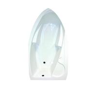 ONDÉE - Kit Baignoire et Tablier FANY - baignoire d'angle gain de place. 160x90cm angle à droite - Contenance 200L - Picots antidérapants - 5 pieds à vis de réglage - Sans vidage - robinetterie