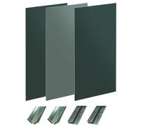 ONDÉE - Kit Montage Panneaux Muraux Niche - Walldeco - Profilé Aluminium Chromé - Pose Réversible - Panneau Redécoupable - Pour Douche Inférieur à 120 cm - Ø 1,2 x 2,55 m - Anthracite et Gris