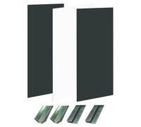 ONDÉE - Kit Montage Panneaux Muraux Niche - Walldeco - Profilé Aluminium Chromé - Pose Réversible - Panneau Redécoupable - Pour Douche Inférieur à 120 cm - Ø 1,2 x 2,55 m - Blanc et Noir