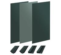 ONDÉE - Kit Montage Panneaux Muraux Niche - Walldeco - Profilé Aluminium Noir - Pose Réversible - Panneau Redécoupable - Pour Douche Inférieur à 120 cm - Ø 1,2 x 2,55 m - Anthracite et Gris
