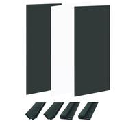 ONDÉE - Kit Montage Panneaux Muraux Niche - Walldeco - Profilé Aluminium Noir - Pose Réversible - Panneau Redécoupable - Pour Douche Inférieur à 120 cm - Ø 1,2 x 2,55 m - Blanc et Noir