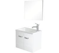 ONDEE - Lave-mains EPICE - avec miroir - 50cm - Blanc - Laqué - Livré en kit
