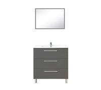 ONDEE - Meuble à poser PALLAS - 80cm - Gris - Mélaminé - Livré en kit