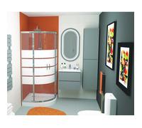 Ondée - Meuble à suspendre 60 cm gris mat simple vasque deux tiroirs - MAX