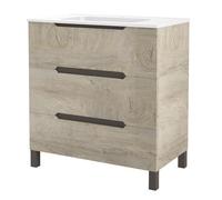 ONDÉE Meuble Salle de Bain à Poser Alaska 80 cm Bois Nordic Vasque kit