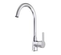 ONDÉE - Mitigeur De Cuisine ARIANE - Bec Orientable - Corps En Laiton - Manette Ergonomique En Métal - Cartouche Céramique Ø35 Mm - Gris - Design Professionnel - Finition Gris/Argent