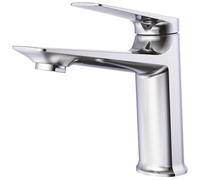 ONDÉE - Mitigeur De Lavabo ARIANE - Taille S - Silhouette Épurée - Manette Ergonomique En Métal - Cartouche Céramique Ø30 Mm - Débit 5L/Min - Gris - Design Moderne - Finition Gris/Argent