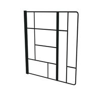 ONDÉE, Pare baignoire FABRILIA, Motif industriel cadriage irrégulier noir mat, 120x140cm, Epaisseur 5mm, Traitement anticalcaire, Profilé ajustable noir mat (-2cm), Verre trempé