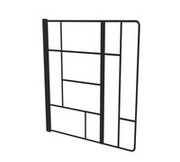 ONDÉE - Pare baignoire FABRILIA - Motif industriel quadrillage irrégulier noir mat. 120x140cm - Epaisseur 5mm - Traitement anticalcaire - Profilé ajustable noir mat (-2cm) - Verre trempé