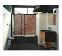 ONDEE - Pare-baignoire VERIA - Paroi 80x140x0,5cm - Verre trempé - Finitions noir mat