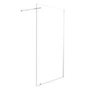 ONDÉE - Paroi CARIBA - Paroi italienne transparente. Paroi 120x210cm - Verre trempé - Barre de fixation murale en zinc fournie (ajustable 66 à 100cm) - Option : crochet porte serviette