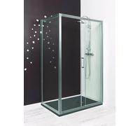ONDÉE - Porte de douche NAPA, Façade de douche à portes coulissantes. 120x195cm - Installation réversible - Traitement anticalcaire- Profilé chromé (-25/+5mm) - Verre trempé 6mm