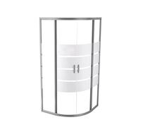 ONDÉE - Porte de douche SHIVA, Façade coul. 1/4 de cercle. 90x90x190cm - Epaisseur 5mm - Installation réversible - Traitement anticalcaire - Verre trempé sérigraphié