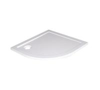 ONDÉE - Receveur de douche BULL - à Poser extra-plat - 1/4 de cercle 80x4cm - Résine polyester à forte densité de charges minérales et de fibres de verre longues (SMC) - Livré sans bonde - Blanc