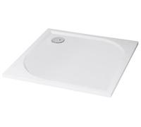 ONDÉE, Receveur de douche HESTIA, Receveur à poser extra-plat, 80x100x3cm, Texture Antidérapante, Béton de synthèse composé de résine, particules de quartz et de carbonate de calcium, Blanc