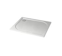 ONDÉE, Receveur de douche HESTIA, Receveur à poser extra-plat, 80x120x3cm, Texture Antidérapante, Béton de synthèse composé de résine, particules de quartz et de carbonate de calcium, Blanc