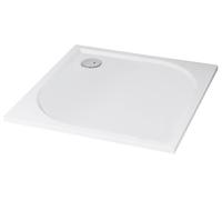 ONDÉE - Receveur de douche HESTIA - Receveur à poser extra-plat - 80x80x3cm - Texture Antidérapante - Béton de synthèse composé de résine - particules de quartz et de carbonate de calcium - Blanc