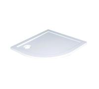 ONDÉE, Receveur de douche semi, circulaire en résine SMC blanc de haute densité et résistant aux chocs, Evacuation Ø90mm, 90x90x4 cm, Vendu sans bonde de vidage