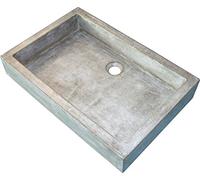 ONDÉE - Vasque à poser TIMBRE 60 - Le timbre rectangulaire en Terrazzo Vasque sans trop plein - Livrée sans bonde ni robinetterie - Prévoir l'achat d'une bonde à écoulement libre - Largeur 60cm - Gris