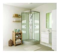 ONDEE ZEN Cabine de douche hydromassante AMELIA - Porte Coulissante - Gris - 1/4 C - 80cm