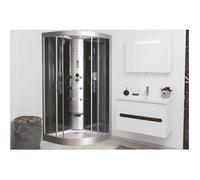 ONDEE ZEN Cabine de douche hydromassante et hydrothérapie - Radio - GALIA - Gris - 1/4 C - 100cm