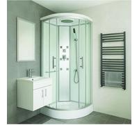 ONDEE ZEN Cabine de douche hydromassante MERIDA - Porte coulissante - quart de cercle 80cm