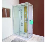 ONDEE ZEN Cabine de douche hydromassante radio et Bluetooth SÖREN SLIM - 140x80cm - Chromé