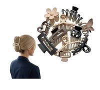 ONDEGO Lot de 11 pinces à cheveux, grandes et petites, mates, élégantes, de couleurs neutres, tenue solide, pour le quotidien, les affaires et les occasions spéciales