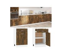 vidaXL Armoire de Plancher à Tiroir Armoire de Cuisine Armoire de Rangement Meuble de Rangement Intérieur Chêne Fumé 815573