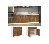 Vidaxl Armoire De Plancher À Tiroir ""Lyon"" Chêne Fumé 80x46x81,5 Cm Multicolore