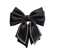 ONDIAN Pinces à Cheveux Arc Pinces à Cheveux en Satin avec nœud Simple for Femmes, Couvre-Chef avec Diamants (Couleur : Schwarz, Size : 22x17cm)