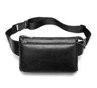 ONDIAN Sac De Taille en Cuir Vintage Men's Leather Chest Bag Vintage Waist Bag