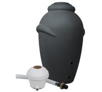Ondis24 - Baril Réservoir d'eau de Pluie Amphore - Anthracite 360L avec Remplissage Automatique