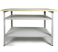 Ondis24 Établi Nobbi Pro - 120 cm - En métal - Avec plan de travail - Étagères réglables en hauteur - Pieds réglables - Établi pour épargne - Gris clair (95 cm)