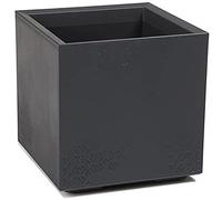 Ondis24 Jardinière Caro aspect béton sur roulettes 100 % plastique recyclé (40 cm, anthracite)