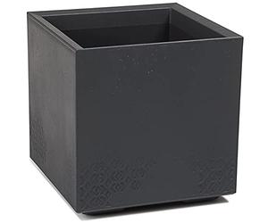 Ondis24 Jardinière Caro aspect béton sur roulettes 100 % plastique recyclé (40 cm, anthracite)