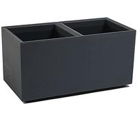 Ondis24 Pot de fleurs Caro - Aspect béton - Sur roulettes - En plastique 100 % recyclé - 80 cm - Anthracite